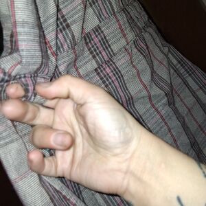 Plaid Skirt with Red and Gray Accents